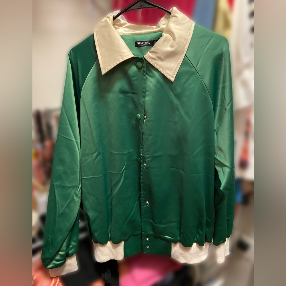 Nasty gal green bomber jacket